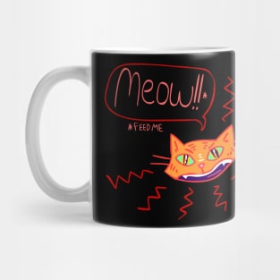 Funny Feed Me Kitty Cat Mug